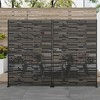Lirago Metal Outdoor Privacy Screen Freestanding Patio Decorative Screens-72"x47" Black - 4 of 4