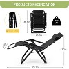 26"/29"/33" Width ZeroGravity Lounge Chair Foldable 440 lbs Capacity With Removable Cushion & Headrest & Tray - 2 of 4