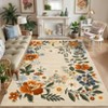 Washable Floral Area Rug Living Room Rug, Foldable Soft Indoor Carpet for Bedroom, Office & Dinning Room - 2 of 4
