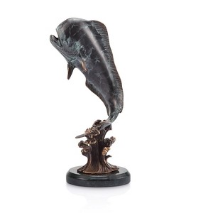 SPI Home Brass Bull Mahi Mahi Figurine – 9" Vibrant Ocean Fish Statue for Coastal or Nautical Decor - 1 of 4