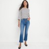 Lands' End Women's High Rise Denim Button Front Kick Flare Crop Jeans - 4 of 4