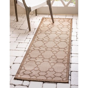 Unique Loom    Outdoor Trellis Geometric Area Rug - 1 of 4