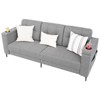 Couches for Living Room, 83'' Minimalist Comfy Teddy Fleece Small Sofa with Convenient Side Pockets - 3 of 4
