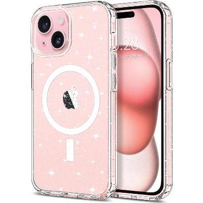 Entronix [Magnetic] Case Compatible with iPhone 14 Plus - [Hard Back] Glitter Clear