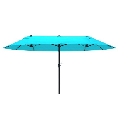 Outsunny 15ft Patio Umbrella Double-Sided Outdoor Market Extra Large Umbrella with Crank Handle for Deck, Lawn, Backyard and Pool