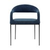 Armen Living Set of 2 Morgan Upholstered with Iron and Fabric Dining Chairs Matte Black/Blue - image 4 of 4