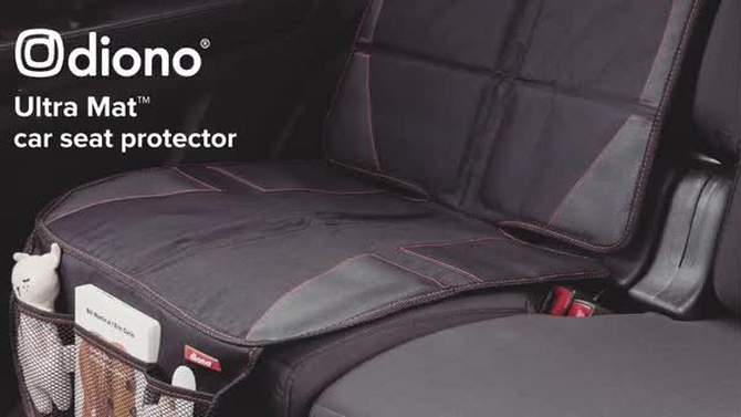 Diono Ultra Mat Full Size Car Seat Protector for Under Car Seat with 3 Mesh Storage Pockets Crashed Tested - Black, 2 of 17, play video
