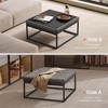 Ottoman Bench, Large Ottoman, Ottoman Coffee Table, Leather Footstool, Reversible Top, Padded Seat, Max. Load 660 lb - 4 of 4