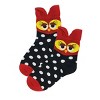 Wrapables Novelty Animal Print Crew Socks (Set of 5), Colorful Owl - 4 of 4
