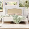 NicBex Full/Queen Size Vintage Platform Bed Frame with Natural Rattan Headboard and Footboard,No Box Spring Needed,Solid Pine Wood,White - 3 of 4