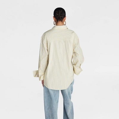 KBB by KAHLANA Women’s Long Sleeve Button-Down ‘The Wrap Shirt’ – Yellow