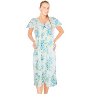 JEFFRICO Womens Nightgowns Short Sleeve Sleepwear Soft Pajama Dress Nightshirts - 1 of 4