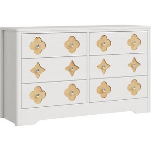 6-Drawer Rattan Dresser with Natural Design - 47.2" Wide Storage Cabinet, MDF Construction, 80lb/Drawer Capacity, Multi-Room Organizer - 1 of 1