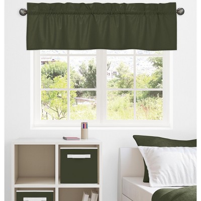 Hunter Green Microfiber Rod Pocket Window Valance, 54" x 15"