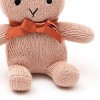 TopComfy Baby and Toddler Learning Toys Knitted Stuffed Bunny Soft Toy Fine Knitted Texture Plush Belly Filling Baby Toy For Kids, Pink, 9"*6"*5" - 4 of 4