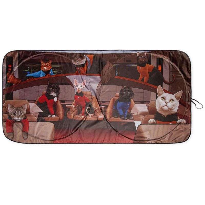 Surreal Entertainment Star Trek: The Next Generation Cats Sunshade for Car Windshield | 64 x 32 Inches, 1 of 8