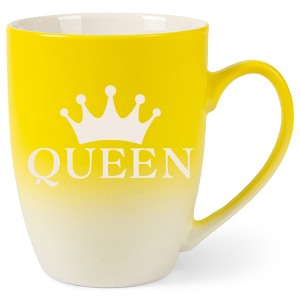 100 North Crown Royalty 10 Ounce Yellow and White Two Toned Ombre, Comfortably Fits Your Hands, Ceramic Tea Coffee Cup Mug, Queen - 1 of 1