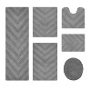 Hugo 6-Piece Bath Rug Set 100% Premium Cotton Tufted Chevron Pattern Bathmats for Bathroom, Super Soft Absorbent Machine Washable - 2 of 4