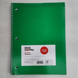 Subject Spiral Notebook College Ruled - Dealworthy™ - 1 of 1