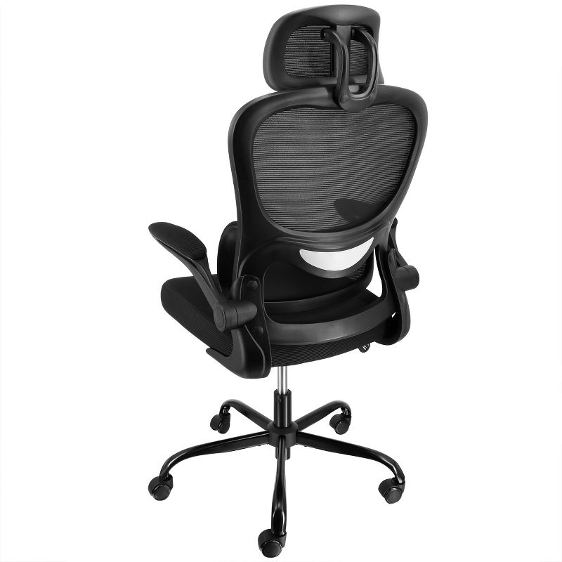 Elama High Back Adjustable Mesh and Fabric Office Chair with Metal Base and Adjustable Head Rest, 3 of 9
