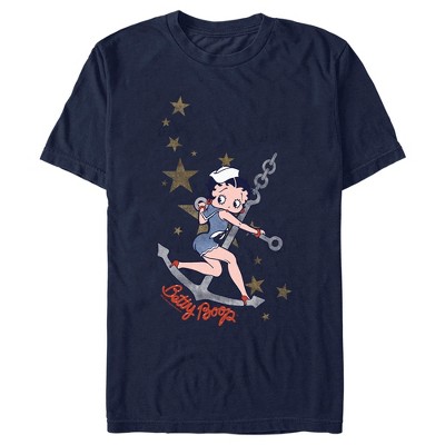 Men's Betty Boop Blue Patriotic Betty T-shirt : Target