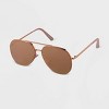 Women's Mirrored Aviator Sunglasses - A New Day™ Rose Gold