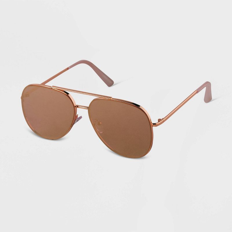 Women&#39;s Mirrored Aviator Sunglasses - A New Day&#8482; Rose Gold, 2 of 5