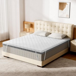 Dyonery Firm & Extra Firm Mattress Topper with Washable Cover, 2-Sides Flippable High-Density Foam Mattress Pad for Back Pain Relief - 1 of 4