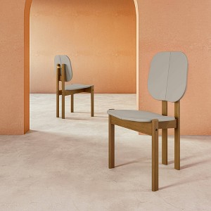Manhattan Comfort Set of 2 Gales Mid - Century Modern Dining Chairs with Solid Wood Legs - 1 of 4