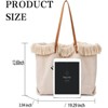 FATMOON Personalized Embroidered Tote Bag - Large Capacity Travel Shoulder Bag for Women, Lettering Canvas Tote for Daily Wear - 3 of 4
