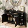 55.1" Modern Buffet Sideboard with Curved Doors, 2 Drawers and Side Shelves, Storage Cabinet for Living Dining Room-3irtyhousy - 2 of 4