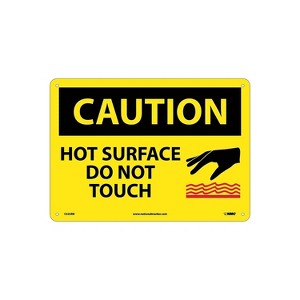 National Marker Caution Signs; Hot Surface Do Not Touch Graphic 10X14 Rigid Plastic C525RB - 1 of 1