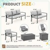 COWLOWN 7 Piece Light Gray Metal Patio Furniture Set with Waterproof Features and 2 Storage Boxes, Ideal for Outdoor Backyards - 4 of 4