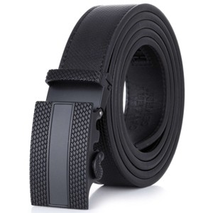 Gallery Seven - Men's Lozenge Plaque Leather Ratchet  Belt - 1 of 3