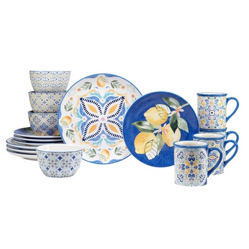 16pc Earthenware Farmhouse Dinnerware Set White - Certified International