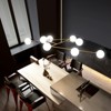 PAKOKULA Modern 8-Light Gold Branch Sputnik Chandelier with Globe Opal Glass Shades - 3 of 4