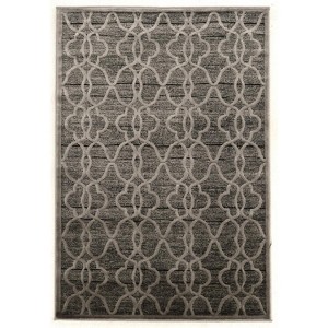 HomeStock Platinum RawIron Gray & Black 8x11, Transitional, Power Loomed - 1 of 4
