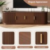 Whisen Wooden TV Stand with Sliding Tambour Door & Golden Handle, Oval Fluted Design, Charging Station for TV up to 80" - 4 of 4