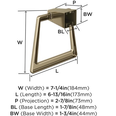 Golden Champagne Wall Mounted Towel Ring 6-13/16 inch