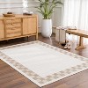 Hauteloom Azrika Beige Checkered Washable Rug - 4 of 4