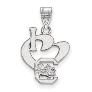 Black Bow Jewelry Sterling Silver South Carolina Gamecocks NCAA Large Pendant - 1 of 3