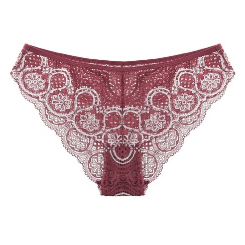 Agnes Orinda Women's Plus Size Panty High Rise Seamless Brief Laser Cut  Underwear Mid Red 3x : Target