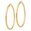 Black Bow Jewelry 3mm x 65mm 14k Yellow Gold Classic Round Hoop Earrings - 2 of 4
