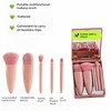 BABYYER 5-Piece Makeup Brush Set with Mirror & Travel Case Hypoallergenic Vegan Bristles for Sensitive Skin,for On-the-Go Touchups (Pink) - 2 of 4
