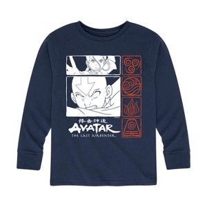 Boys' - Avatar: The Last Airbender - Katara and Aang Grid Long Sleeve Graphic T-Shirt - 1 of 4