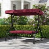 Tangkula Converting Patio Swing Chair Porch Swing Bed w/Adjustable Canopy & Thickened Cushion - 3 of 4