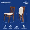 MECO Stakmore Urn Premium Solid Wood Dining Table Folding Chair Set with Fabric Padded Upholstered Seat, 4 Pack, Fruitwood/Blush - 3 of 4