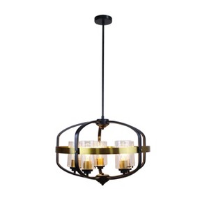 Chloe Lighting Contemporary-Style Black/bronze 5 Light Large Pendant 24" Wide - 1 of 4
