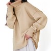 Women's Oversized Knit Sweater High Neck Pullover Casual Loose Fit Long Sleeve Turtleneck Top - 3 of 4
