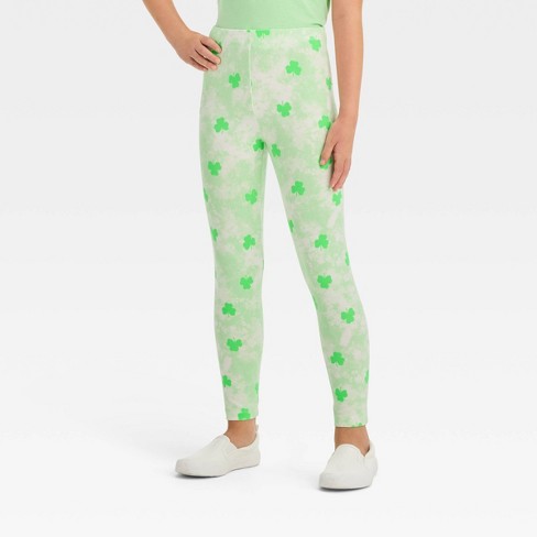 Girls' St. Patrick's Day Leggings - Cat & Jack™ Light Mint Green M